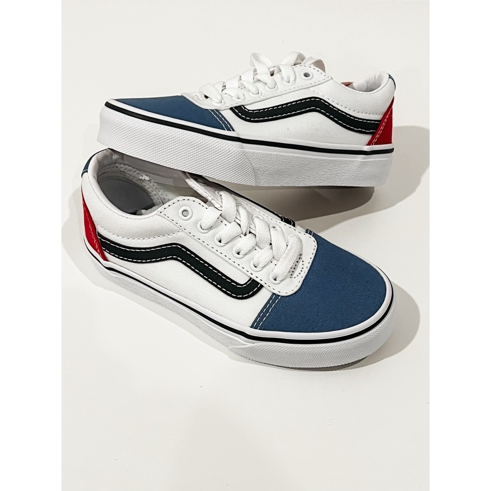 Vans Kids Ward Sneakers Colorblock Red White Blue Size 12